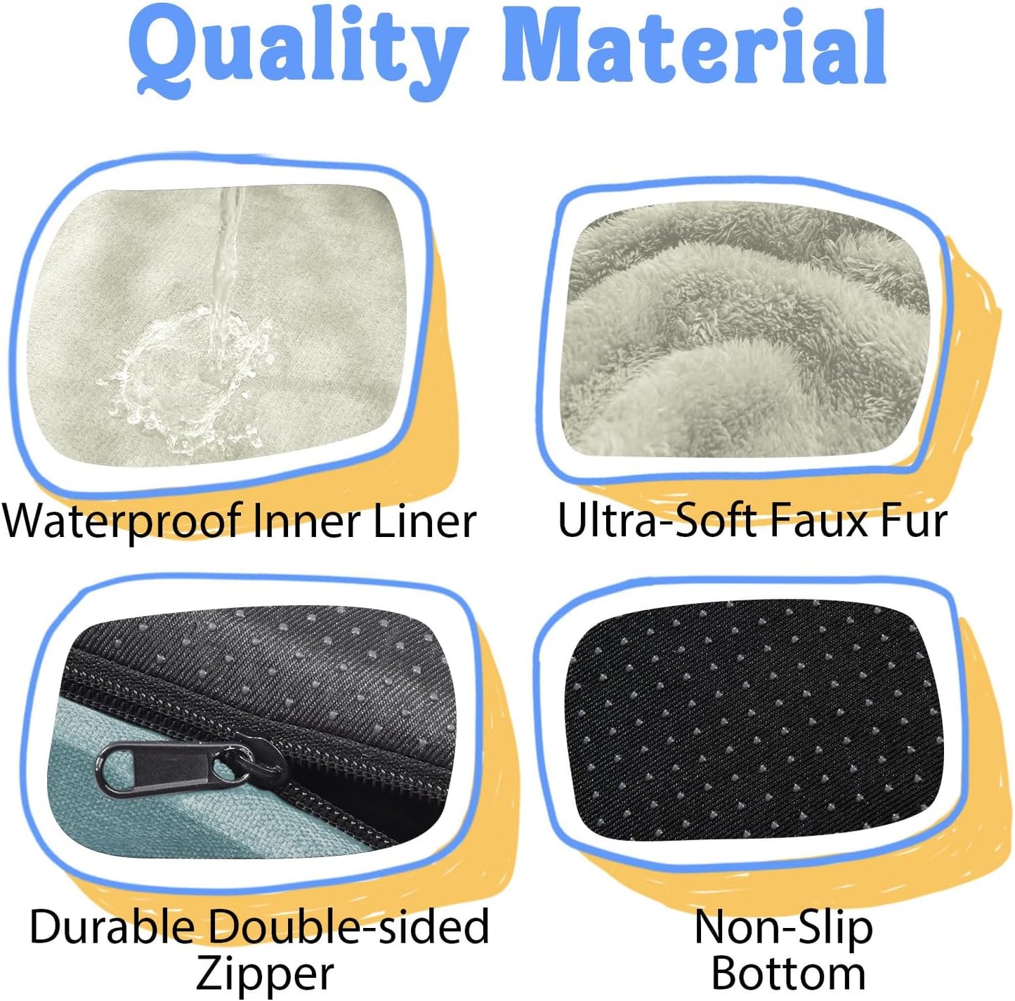 Orthopedic Foam Large Dog Bed XLarge Dog Bed with Removable Washable Cover Pet Beds with Bolster Waterproof Cover Large Size Dogs