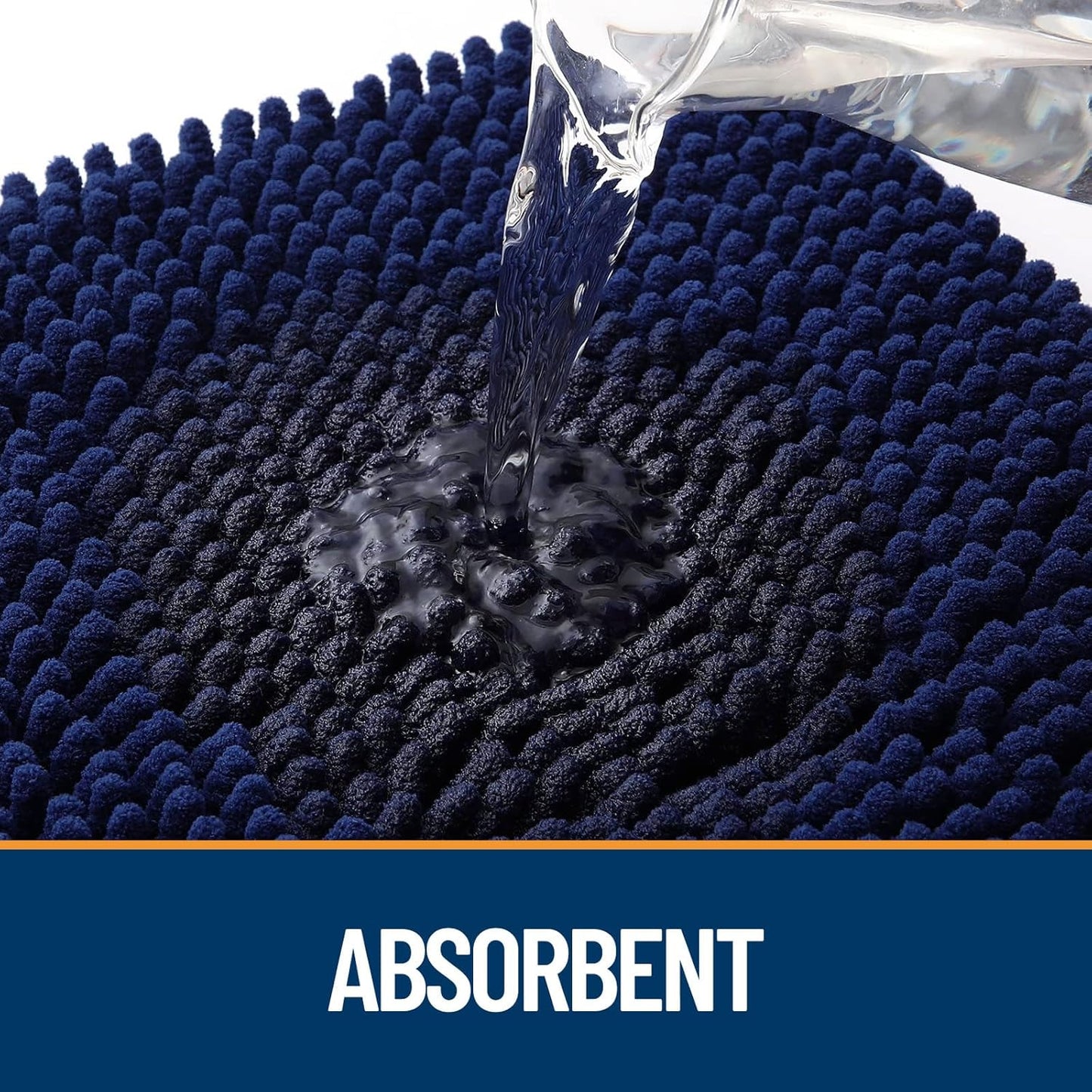 OLANLY Dog Door Mat for Muddy Paws 44x24, Absorbs Moisture and Dirt, Absorbent Non-Slip Washable Doormat, Quick Dry Chenille Mud Mat for Dogs, Entry Indoor Entryway Carpet for Inside Floor, Navy Blue