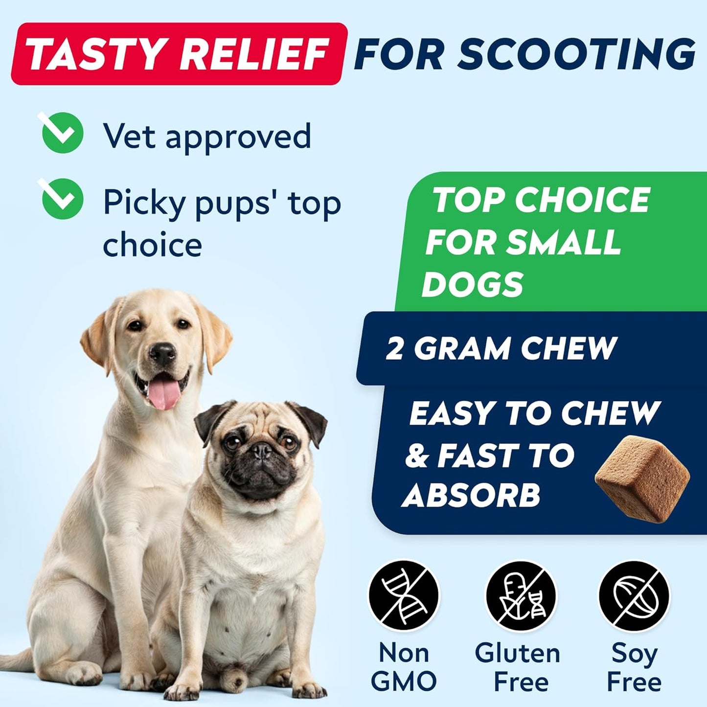 STRELLALAB Anal Gland Support Chews - Scoot Treatment - Digestive Enzymes, Prebiotics & Fiber Supplement for Dogs Digestion & Gut Health. Proprietary Blend of Beet, Psyllium, Dandelion & Pumpkin 120Ct