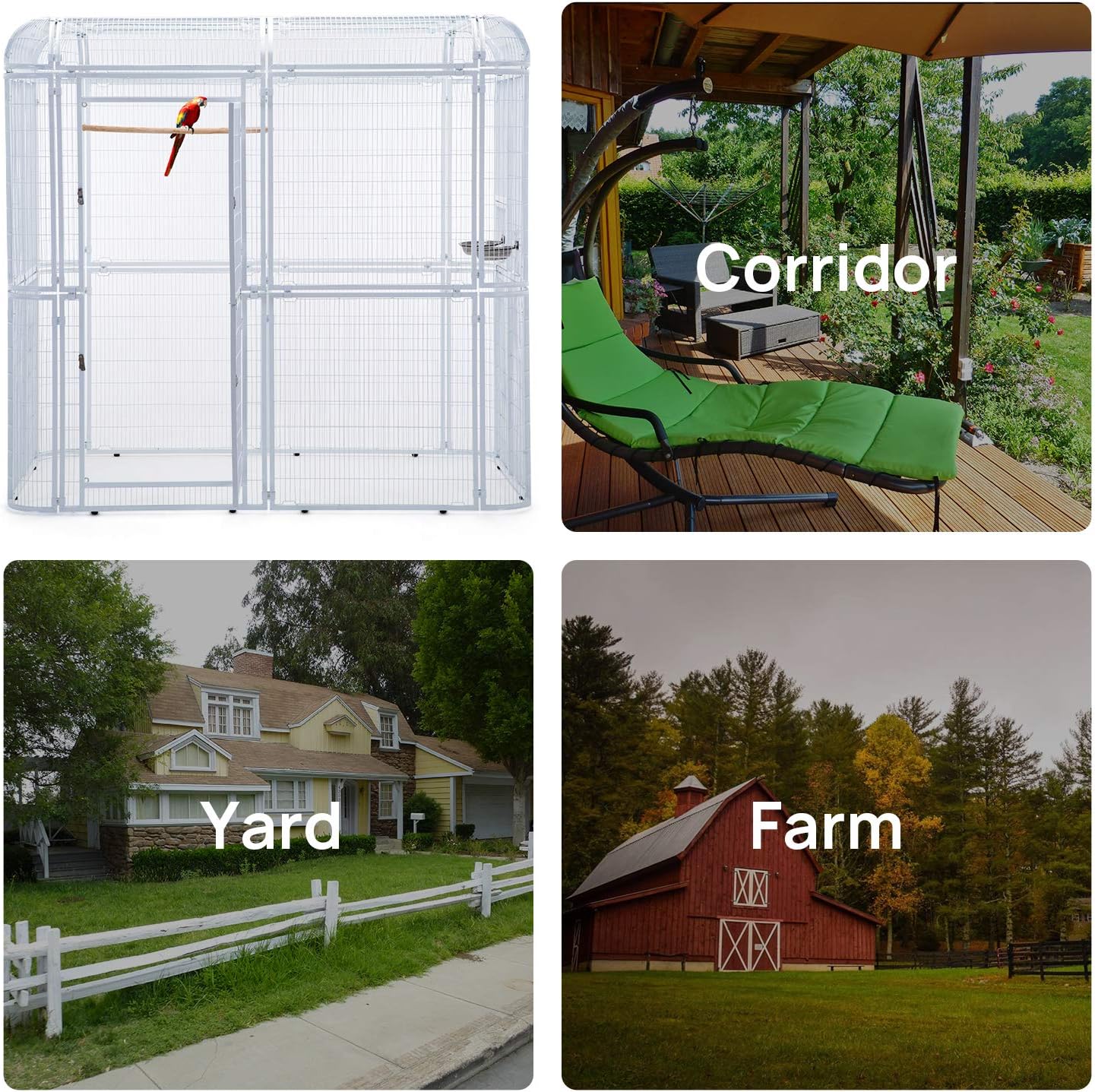 Parrot Cages for Large Birds Outdoor Extra Large Bird Cage with Bird Cage and Perch Suitable for Macaws Canaries Parrots Budgie Lovebirds