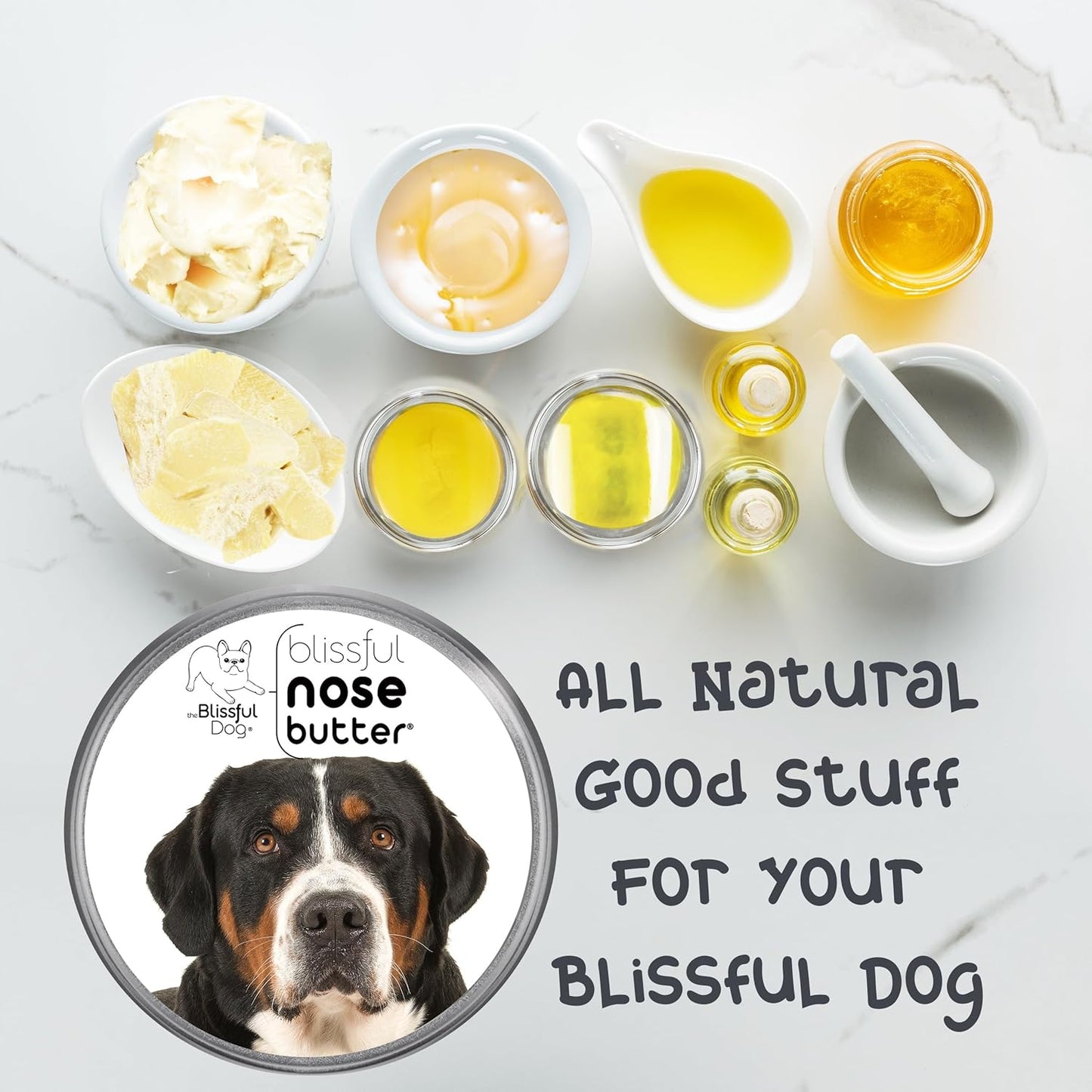 The Blissful Dog Greater Swiss Mountain Dog Unscented Nose Butter - Dog Nose Butter, 2 Ounce
