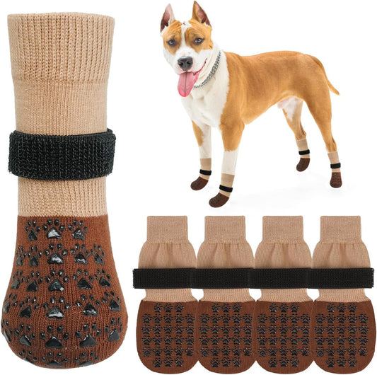 SCENEREAL Dog Socks to Prevent Licking Paws for Hardwood Floors Anti Slip, Dog Grippy Socks Shoes for Senior Small to Large Dogs, Dog Boots & Paw Protectors for Hot/Cold Scratching Pavement