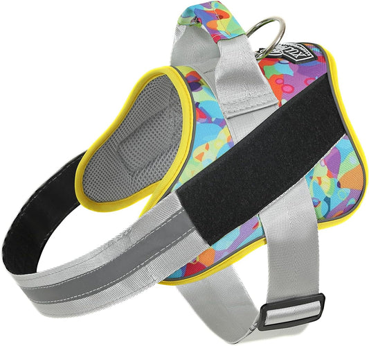 Bolux Dog Harness, No-Pull Reflective Dog Vest, Breathable Adjustable Pet Harness with Handle for Outdoor Walking - No More Pulling, Tugging or Choking (Large (Pack of 1), Watercolour)