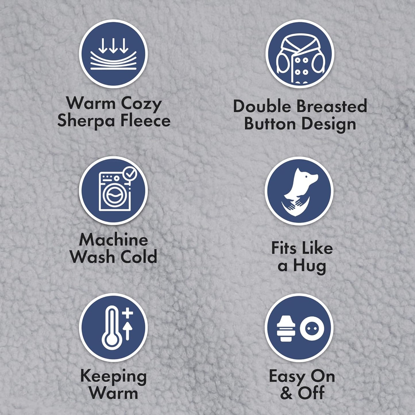 Spark Paws Teddy Dog Sweater, Sherpa Jacket Vest with Warm Fleece Lining, Winter Coat Suitable for Small Medium Large XL XXL Breeds - Grey - M