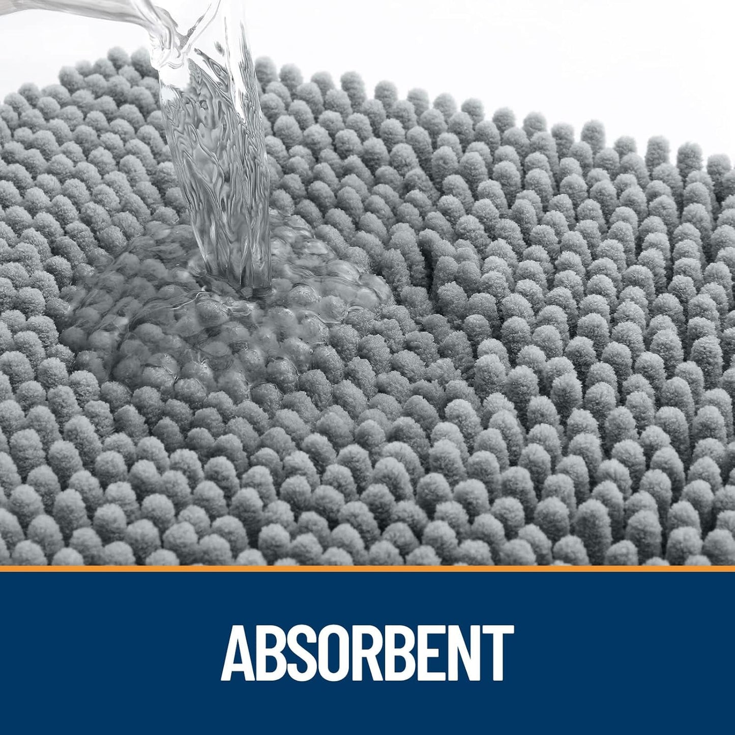 OLANLY Dog Door Mat for Muddy Paws 70x32, Absorbs Moisture and Dirt, Absorbent Non-Slip Washable Doormat, Quick Dry Chenille Mud Mat for Dogs, Entry Indoor Entryway Carpet for Inside Floor, Grey