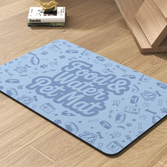 Pet Feeding Mat-Absorbent Dog Mat for Food and Water Bowl-No Stains Quick Dry Water Dispenser Mat-Dog Accessories Pet Supplies-Bowl for Messy Drinkers（Words,16"x24"