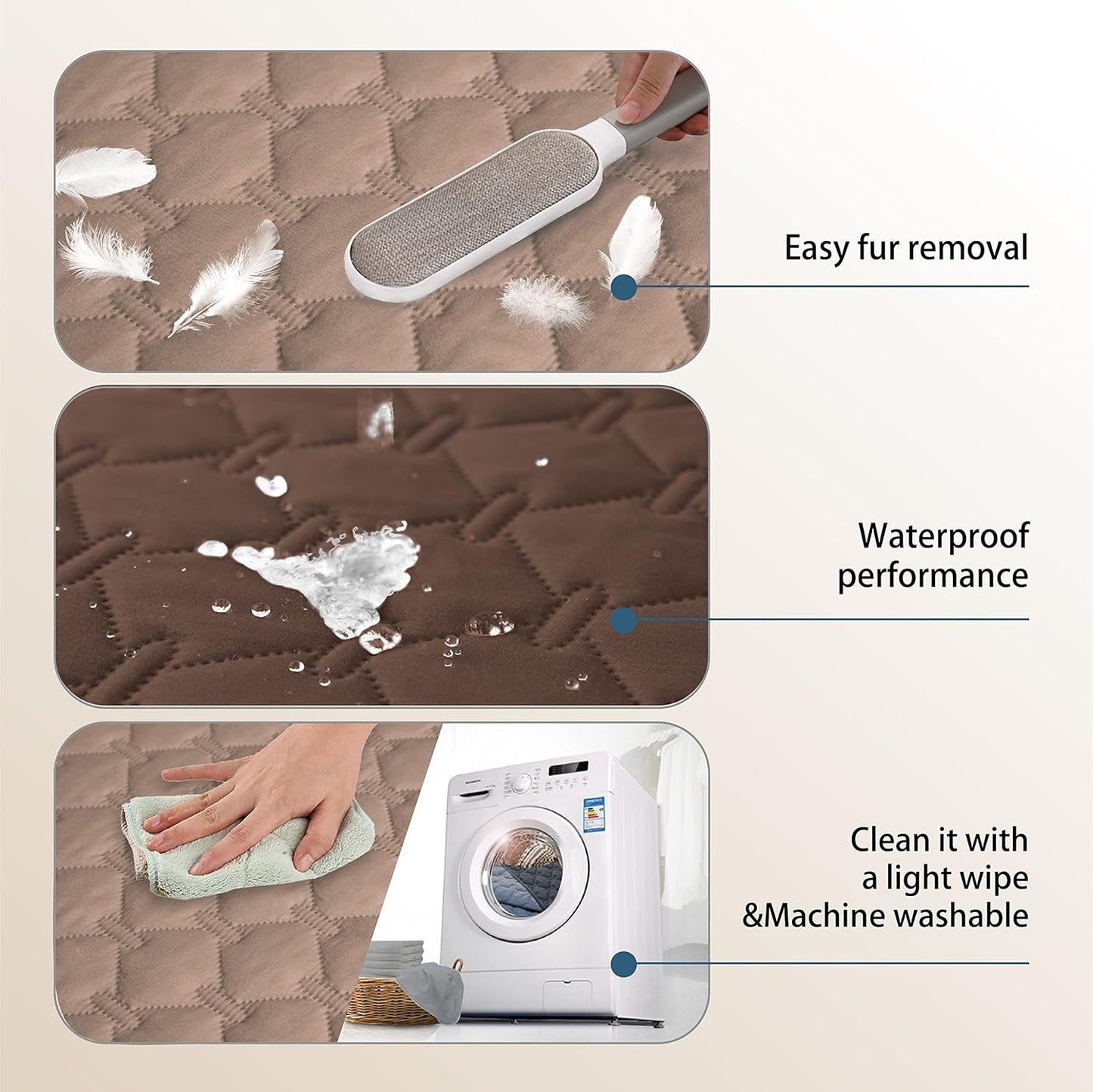 gogobunny 100% Double-Sided Waterproof Dog Bed Cover Pet Blanket Sofa Couch Furniture Protector for Puppy Large Dog Cat, Reversible (30x70 Inch (Pack of 1), Dark Chocolate/Light Chocolate)