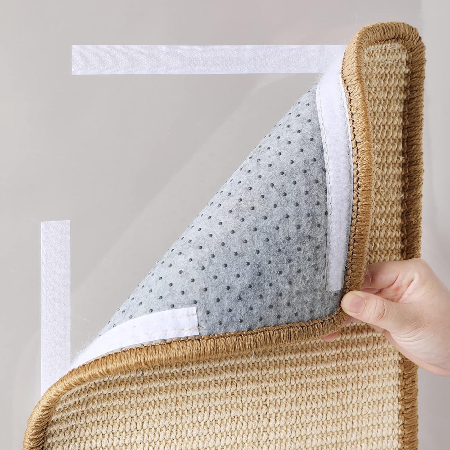 FUKUMARU Cat Scratcher Mat, 19.6 X 11.8 Inch Natural Sisal Cat Scratch Mats, Horizontal Cat Floor Scratching Pad Rug, Protect Carpets and Sofas - Beige