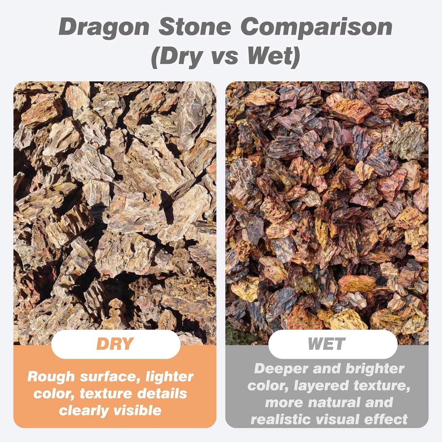 Natural Aquarium Rocks 5LB Dragon Stone Rock Decoration Aquascaping Stone for Aquariums Landscaping Model Fish Tanks Terrariums Vivariums-2-4 inches