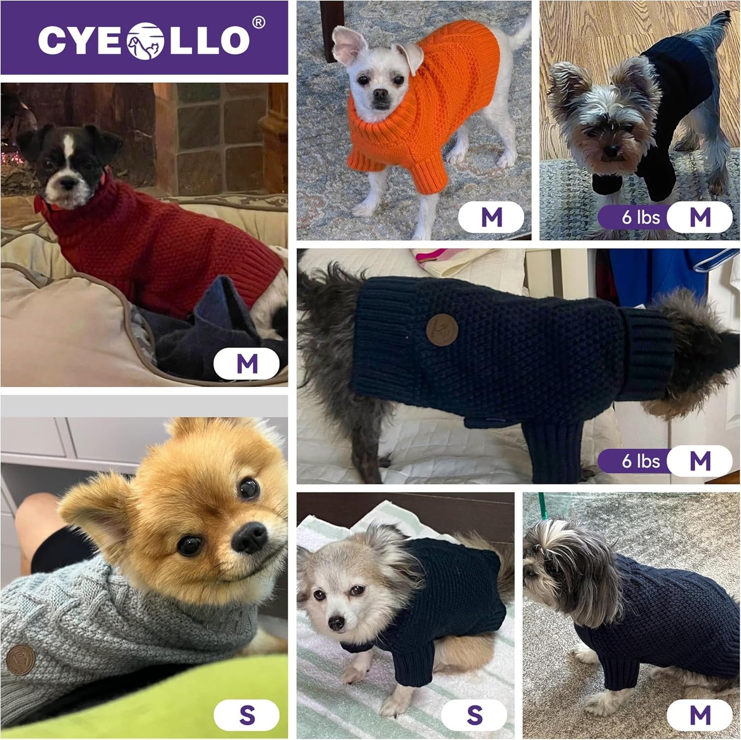 cyeollo Stretchy Fleece Dog Sweater, Knit Sweaters for Small Dogs Girl Warm Turtleneck Doggy Sweatshirt with Sleeves Fall Winter Pullover Cold Weather Dog Clothes, Aqua Green S