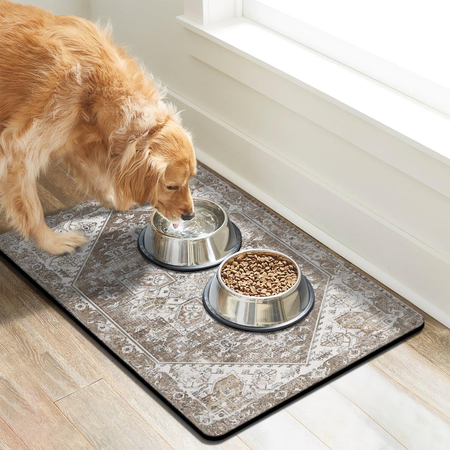 Dog Food Mats for Floors, Absorbent Dog Bowl Mat for Food and Water Dispenser Mat, Quick Dry Cat Food Mat Pet Supplies