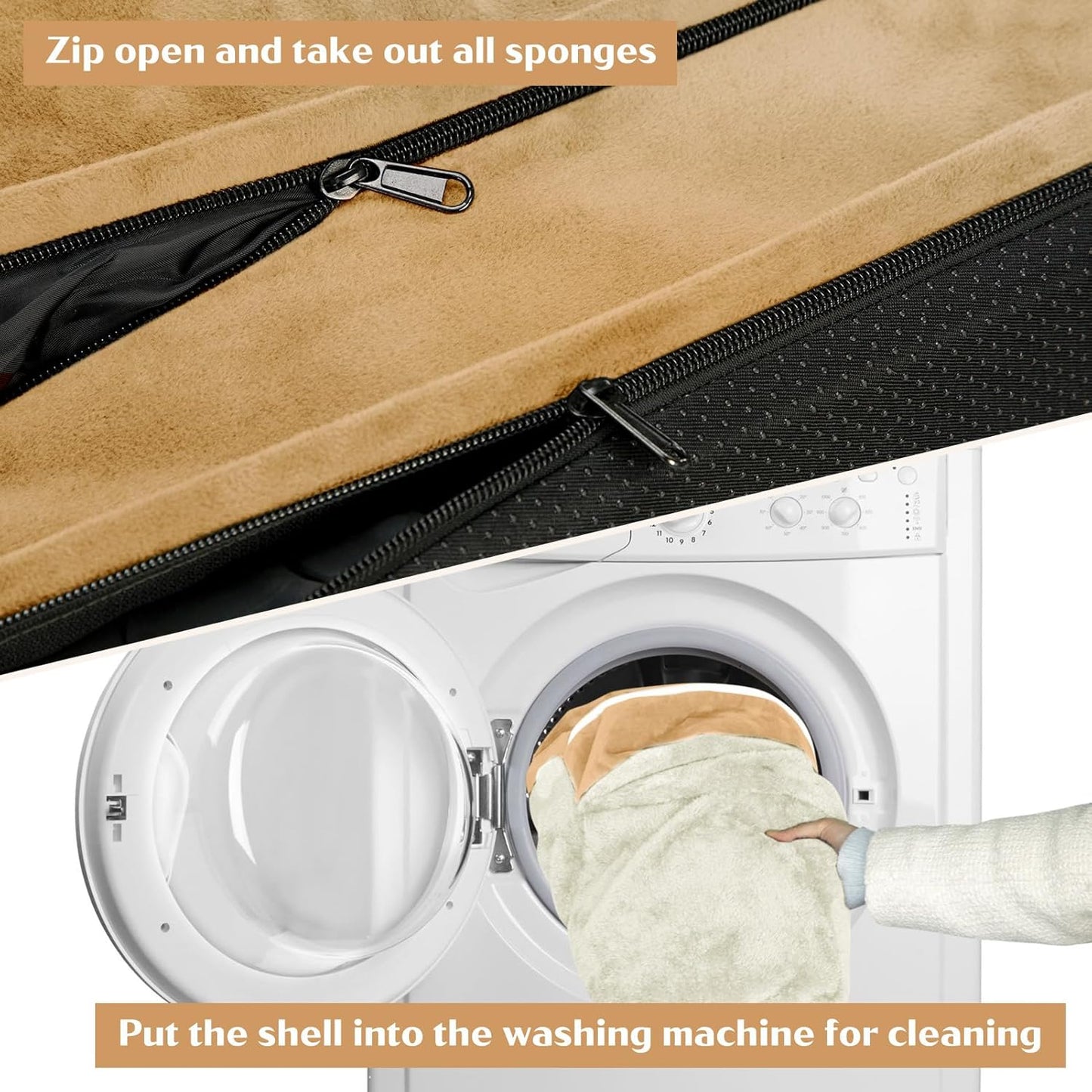 Comfort Expression Medium Dog Beds Waterproof Orthopedic Foam Dog Sofa Beds for Medium Large Dogs Comfy Pet Bed with Washable Removable Cover & Non-Slip Bottom(Medium,Khaki)