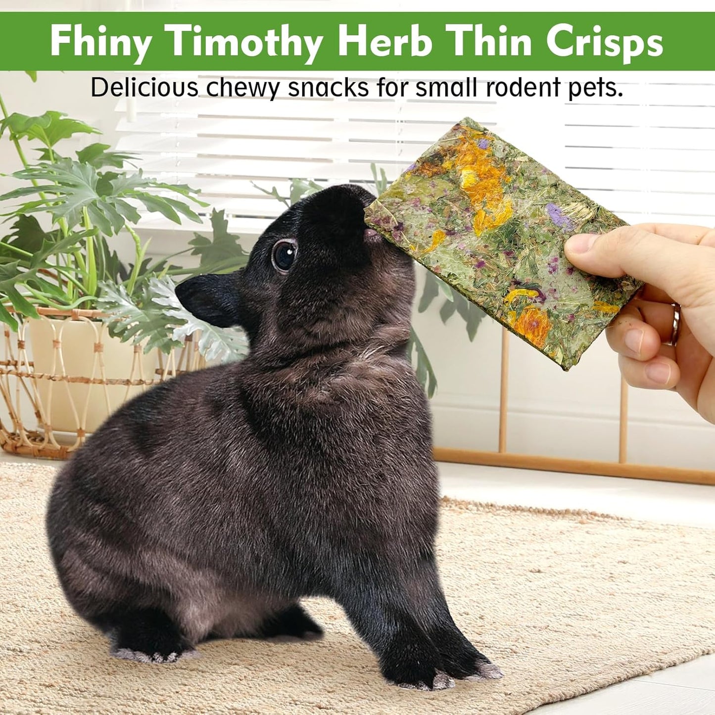 Fhiny 24 PCS Rabbit Timothy Hay Chips Toys, Natural Bunny Molar Treats with Herbal Flowers Rabbit Chew Toys for Teeth Small Animal Snacks for Rats Chinchillas Guinea Pigs Hamsters