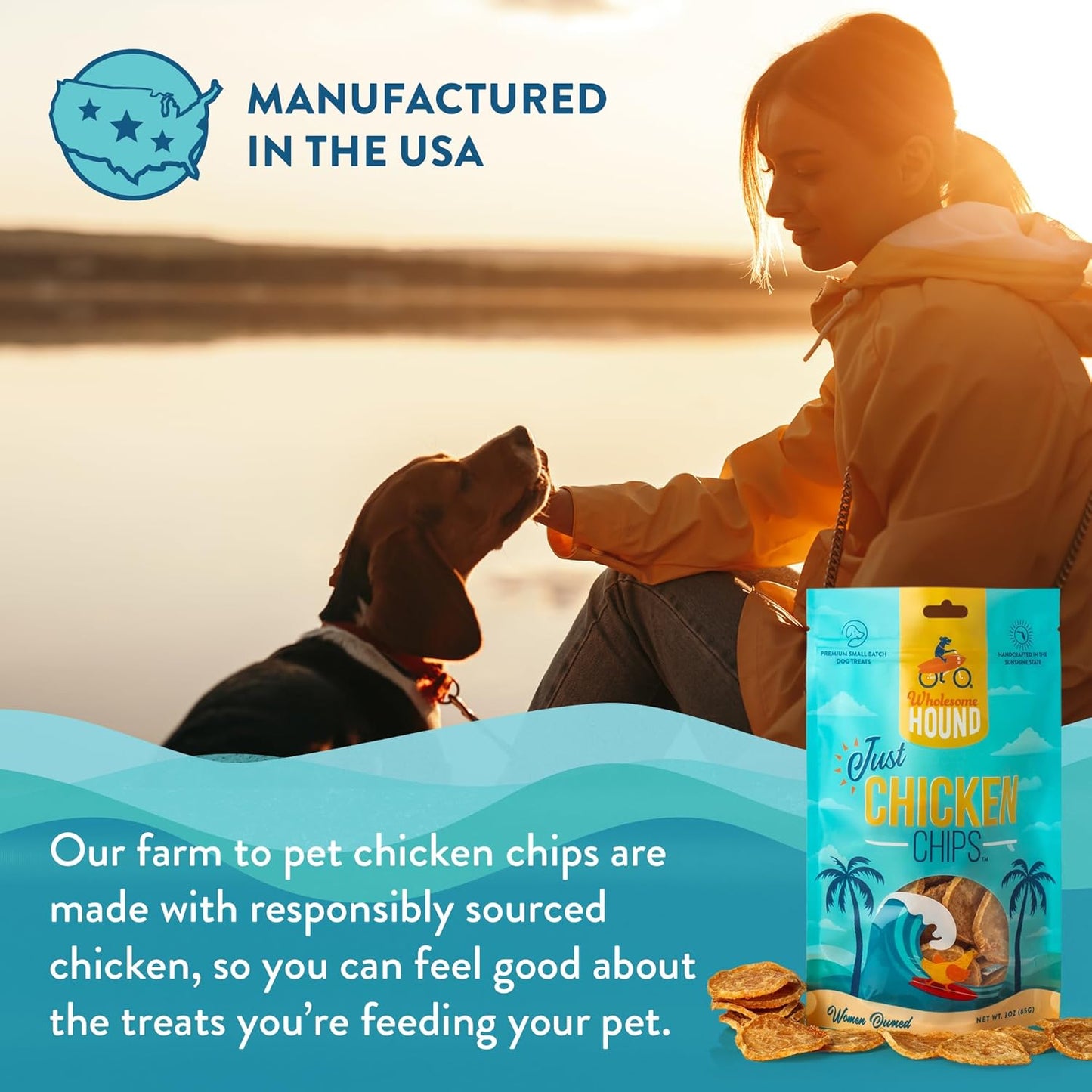Chicken Chips – Single Ingredient Dog Treats, All Natural & Healthy Training Snacks for Small, Medium & Large Breeds, Puppies – High Protein, Made in USA 3oz