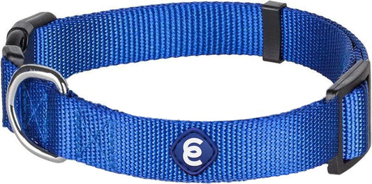 Blueberry Pet Essentials Small Dog Collar in Royal Blue | Adjustable & Eco-Friendly Durable Nylon Strap | Classic Collar for Small Dogs, Boy & Girl Pets