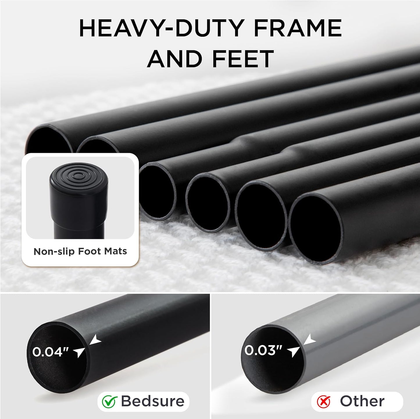 Bedsure Outdoor Elevated Dog Bed Large Sized Dog, Portable Indoor & Outdoor Cooling Raised Cot Pet Hammock Bed with Skid-Resistant Feet, Frame with Breathable Mesh, Grey, 49 inches