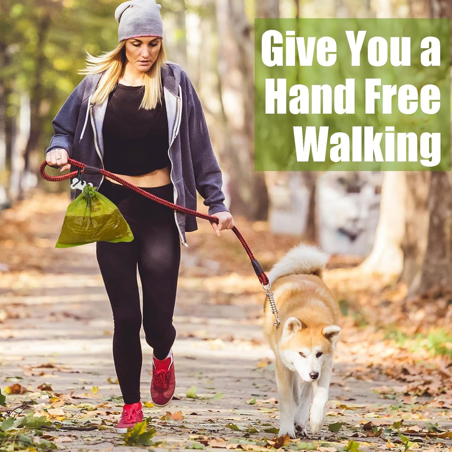 Dog Poop Bag Holder for Leash Attachment Dog Poop Bag Dispenser Dog Waste Bag Dispensers Dog Poop Bag Holders Fit Dog Leash Accessory With Hand Free Holder Carriers, Black