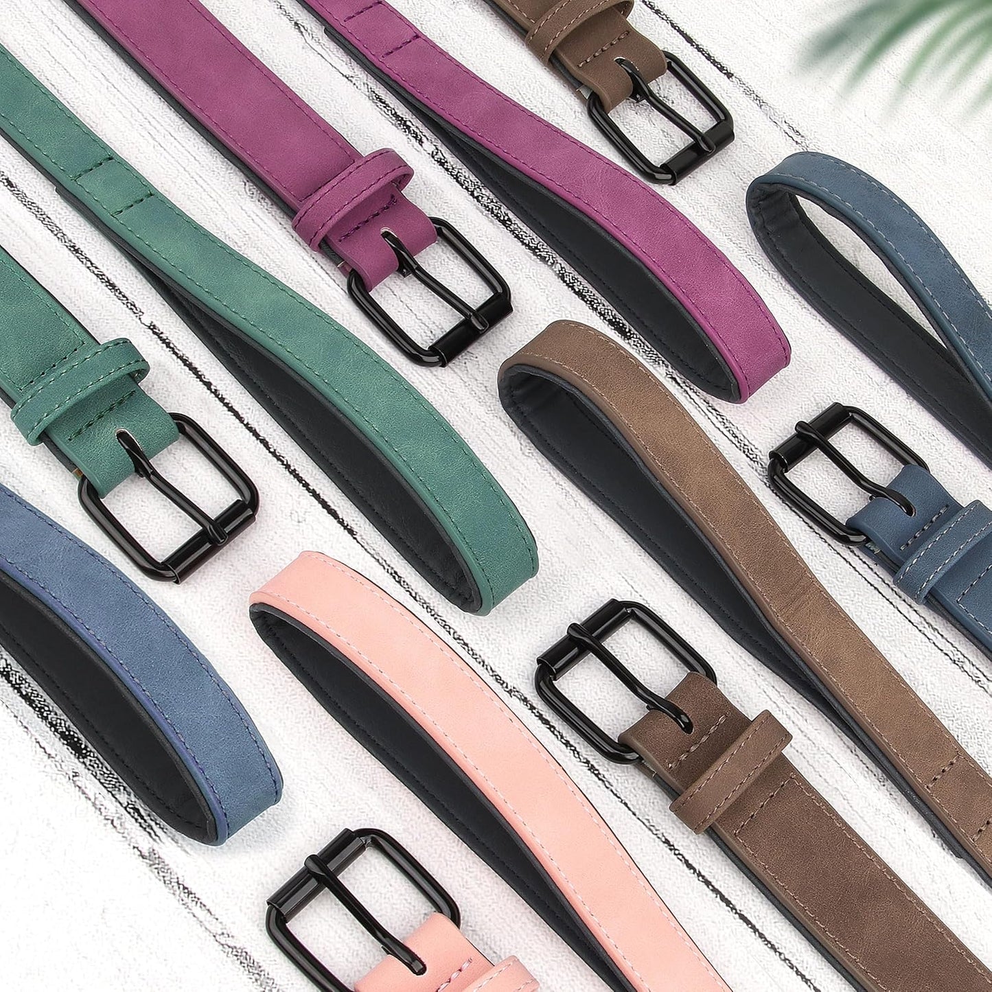 Didog Soft Padded Leather Dog Collar and Leash Set, Heavy Duty Dog Leash and Collar Set with Metal Buckle, Breathable Dog Collars with 4FT Leather Dog Leash for Small Medium Large Dogs, Purple, XL