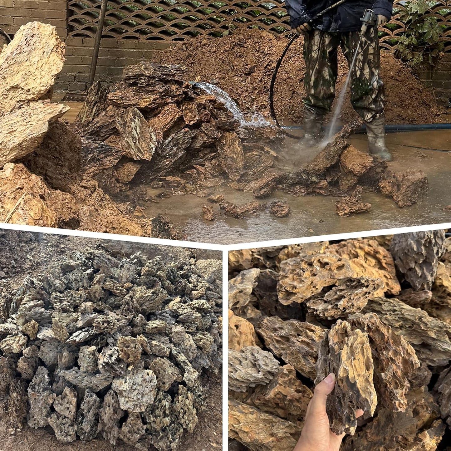 Natural Rock Stone 10LB Fish tank rock for Aquarium Landscaping Models Fish Tank Decoration, Freshwater Planted Aquariums and Amphibian enclosures-2-6 inches