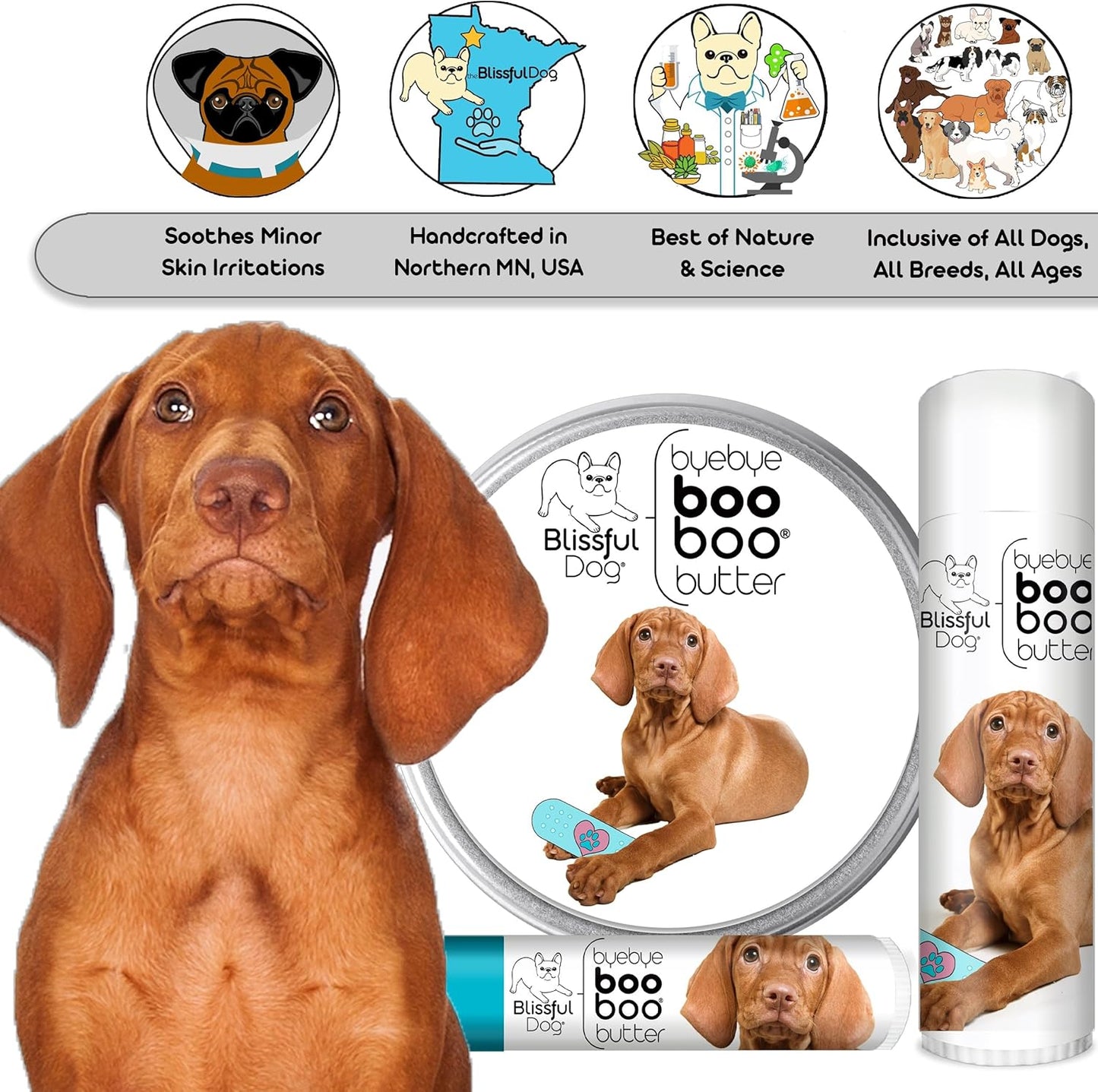 The Blissful Dog 8 oz TIN Vizsla Booboo Butter