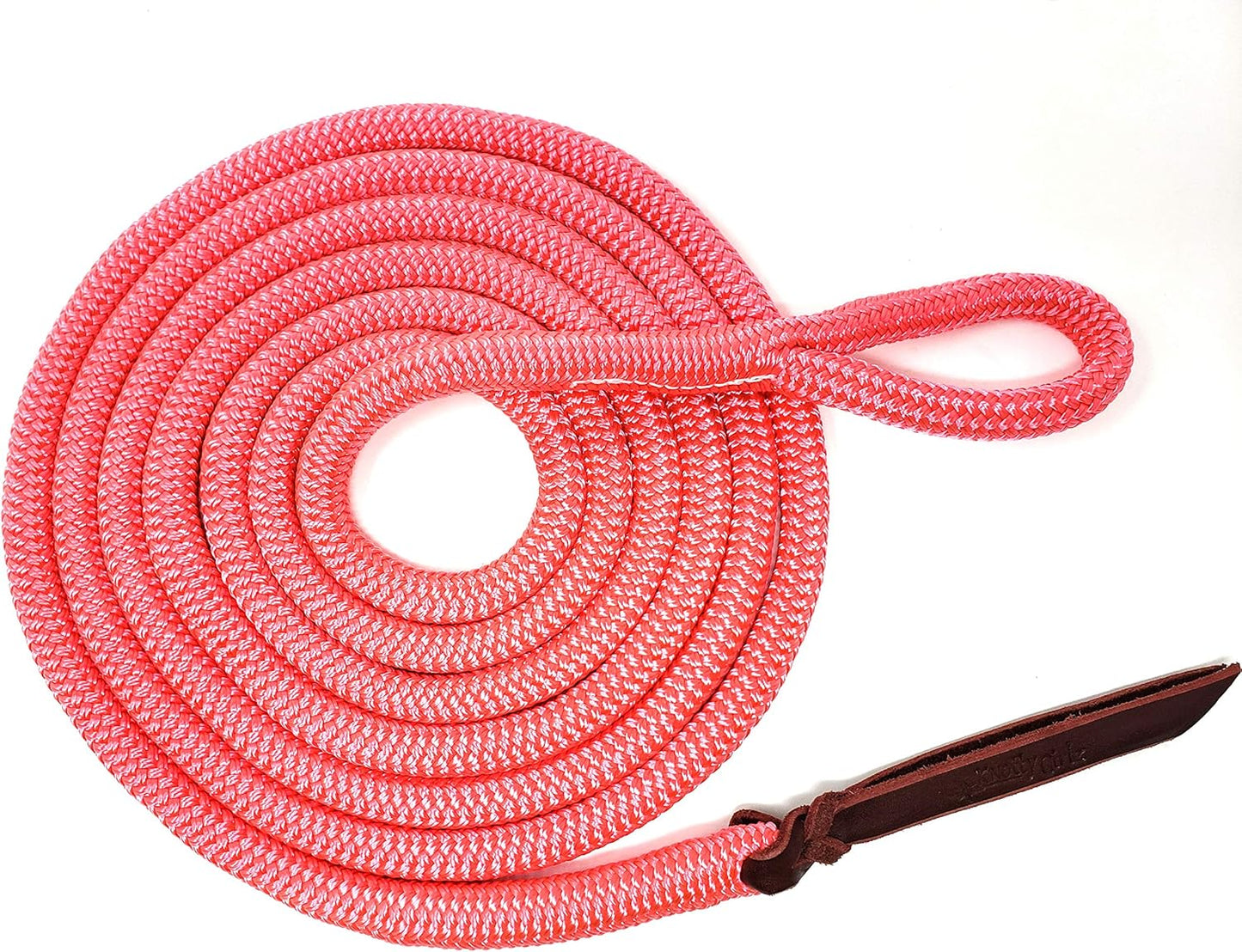 Double Braid Lead Rope with Eye Splice Loop, 12-14FT Lengths (Pink, 14 ft.)