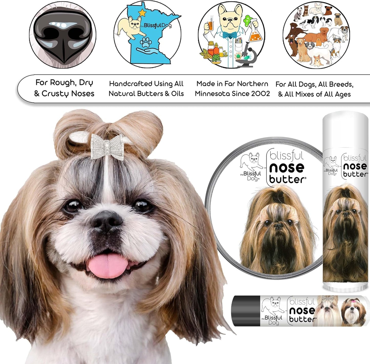 The Blissful Dog Shih Tzu Unscented Nose Butter, 0.50-Ounce