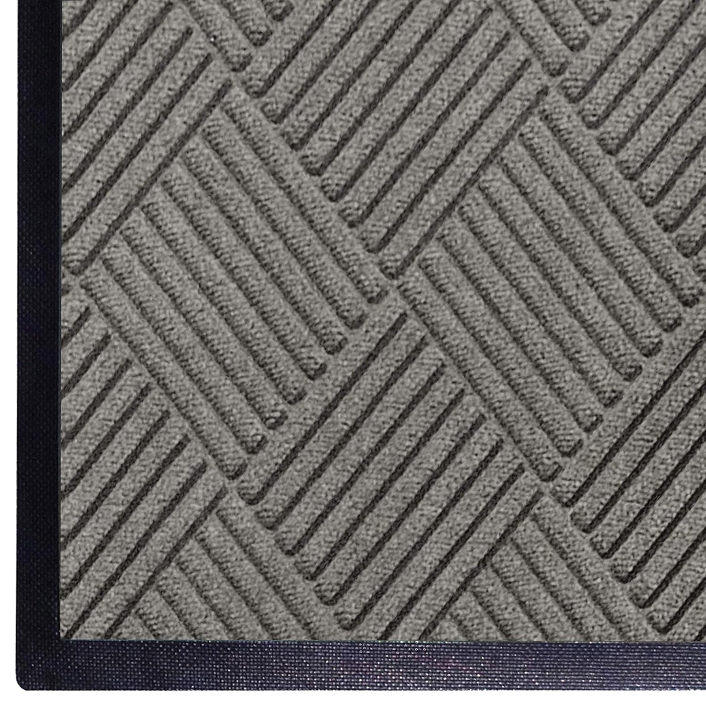 WaterHog Diamond | Commercial-Grade Entrance Mat with Rubber Border – Indoor/Outdoor, Quick Drying, Stain Resistant Door Mat (Medium Grey, 6' x 6')