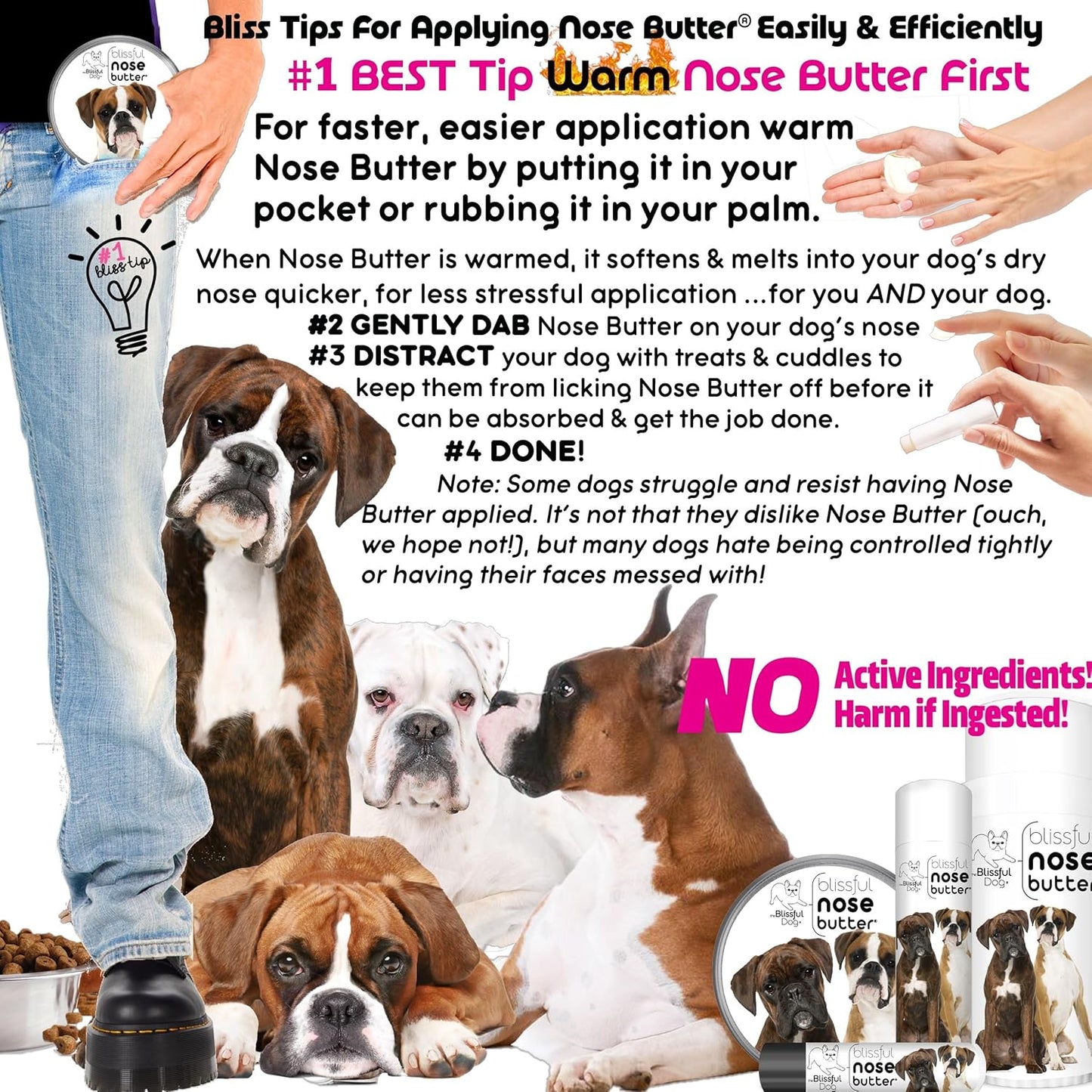 The Blissful Dog Show Boxer Unscented Nose Butter, 2 oz Tube