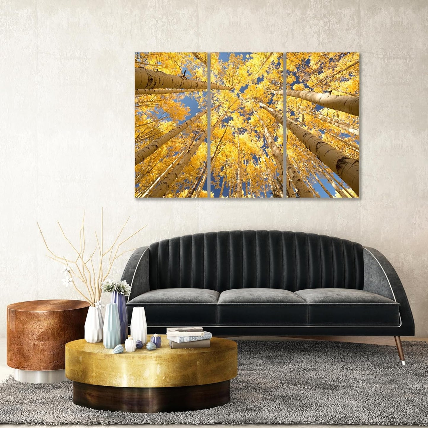 Nature Wall Art Prints - Ocean Forest Mountain Lake Canvas Landscapes - Small to Extra Large Living Room Bedroom Kitchen Bathroom Décor (Reaching for the Sky, 31L" x 47W" - 3 Panels)