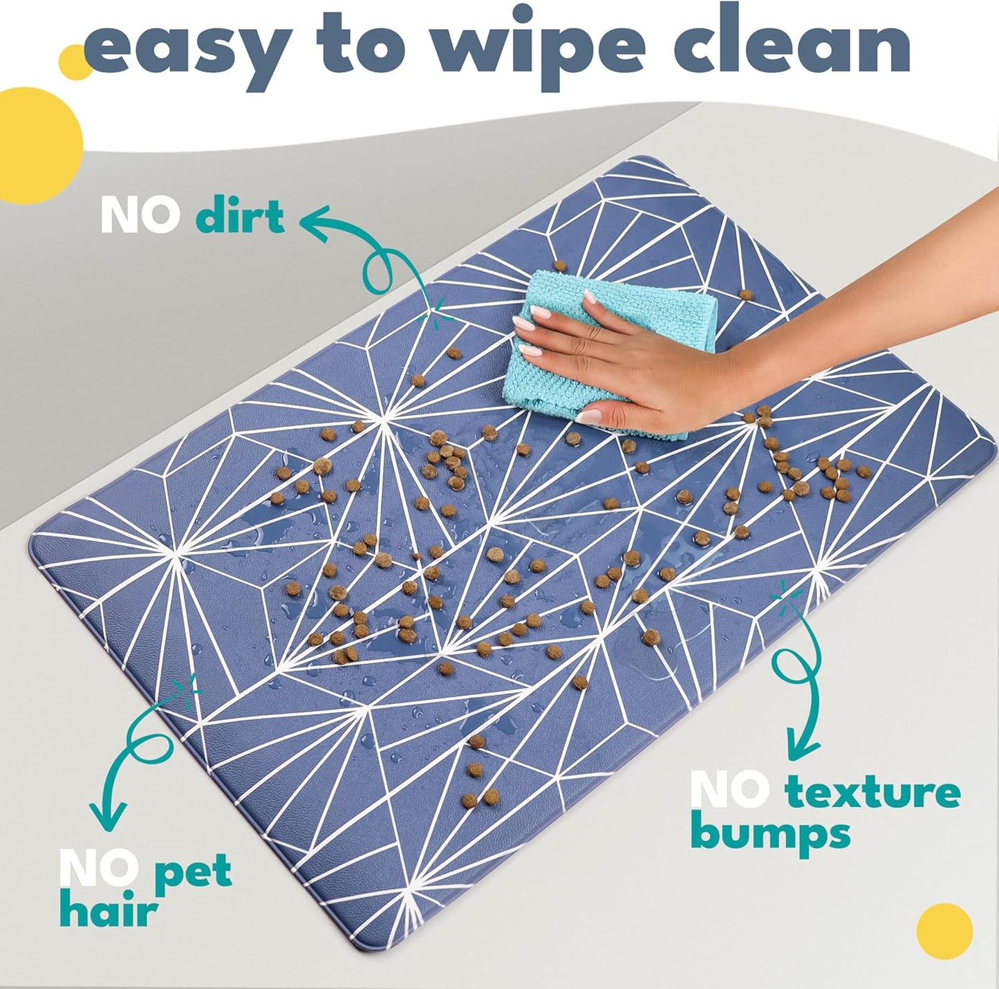 NALALAS Large Dog Mat for Food and Water, Cat Feeding Mat | Large Waterproof Dog Bowl Mat | Non-Slip Pet Food Mat for Floors | Pet Mats for Food and Water | Easy to Clean