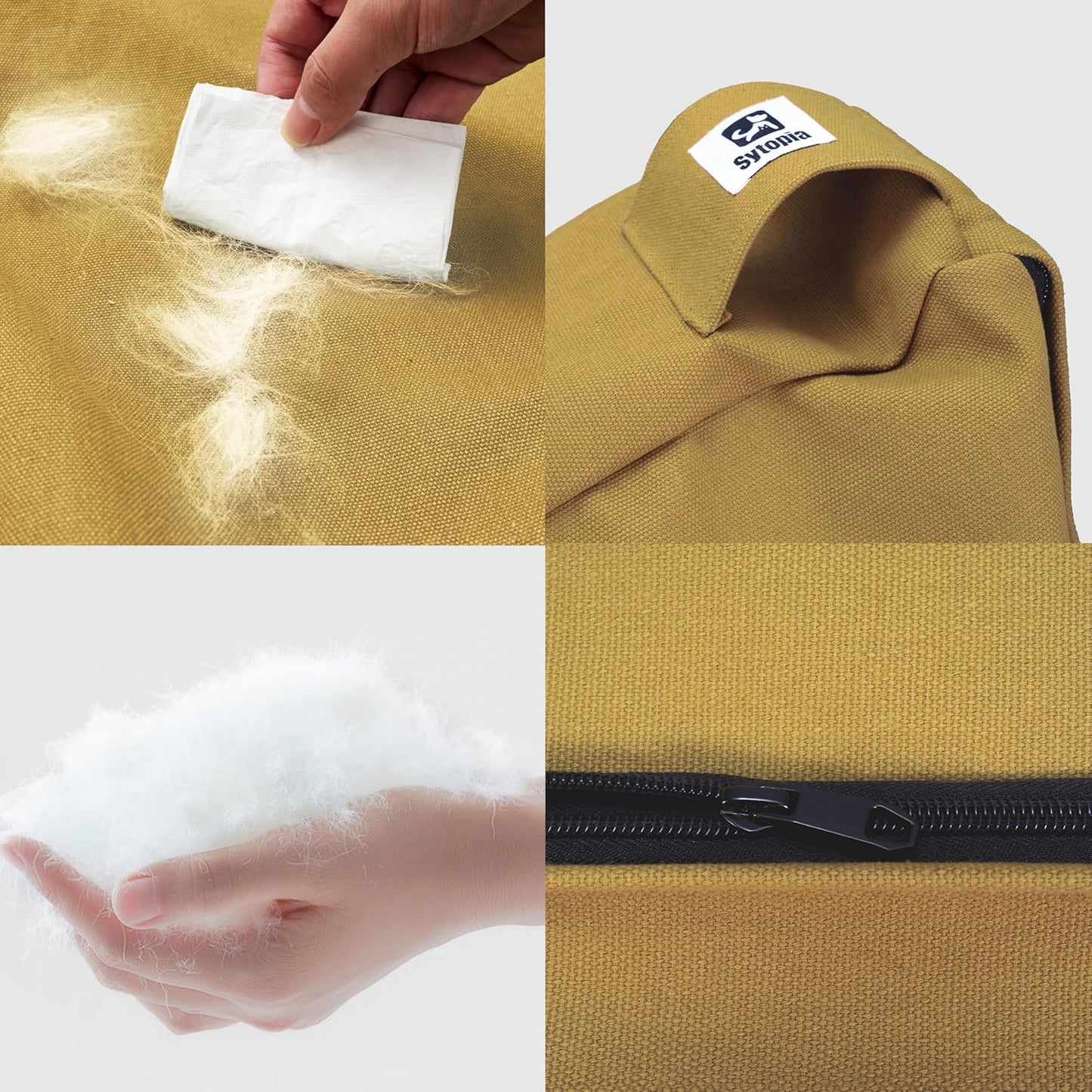 Sytopia 36-Inch Canvas Outdoor Dog Bed, Washable & Waterproof with Chew-Resistant Removable Cover, Ideal for Large & Medium Dogs for Indoor, Outdoor, Crate, or Patio Use (Yellow)