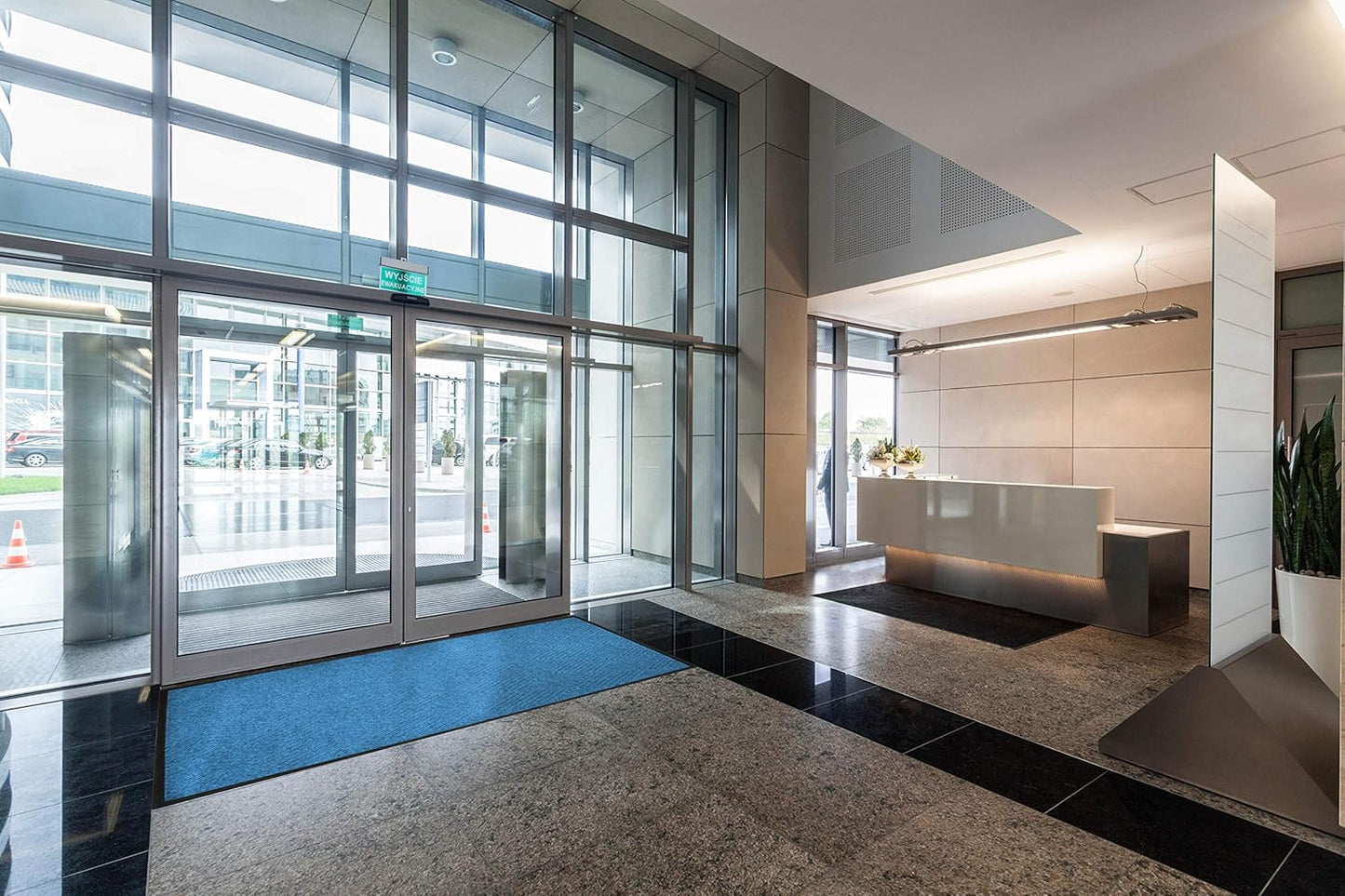 WaterHog Diamond | Commercial-Grade Entrance Mat with Rubber Border – Indoor/Outdoor, Quick Drying, Stain Resistant Door Mat (Evergreen, 4' x 6')