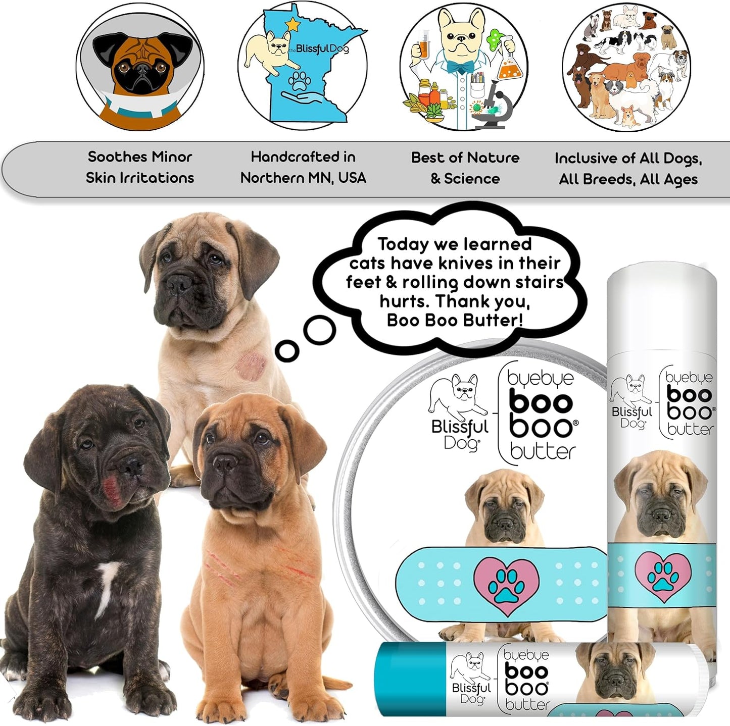 The Blissful Dog 8 oz TIN Bullmastiff Booboo Butter