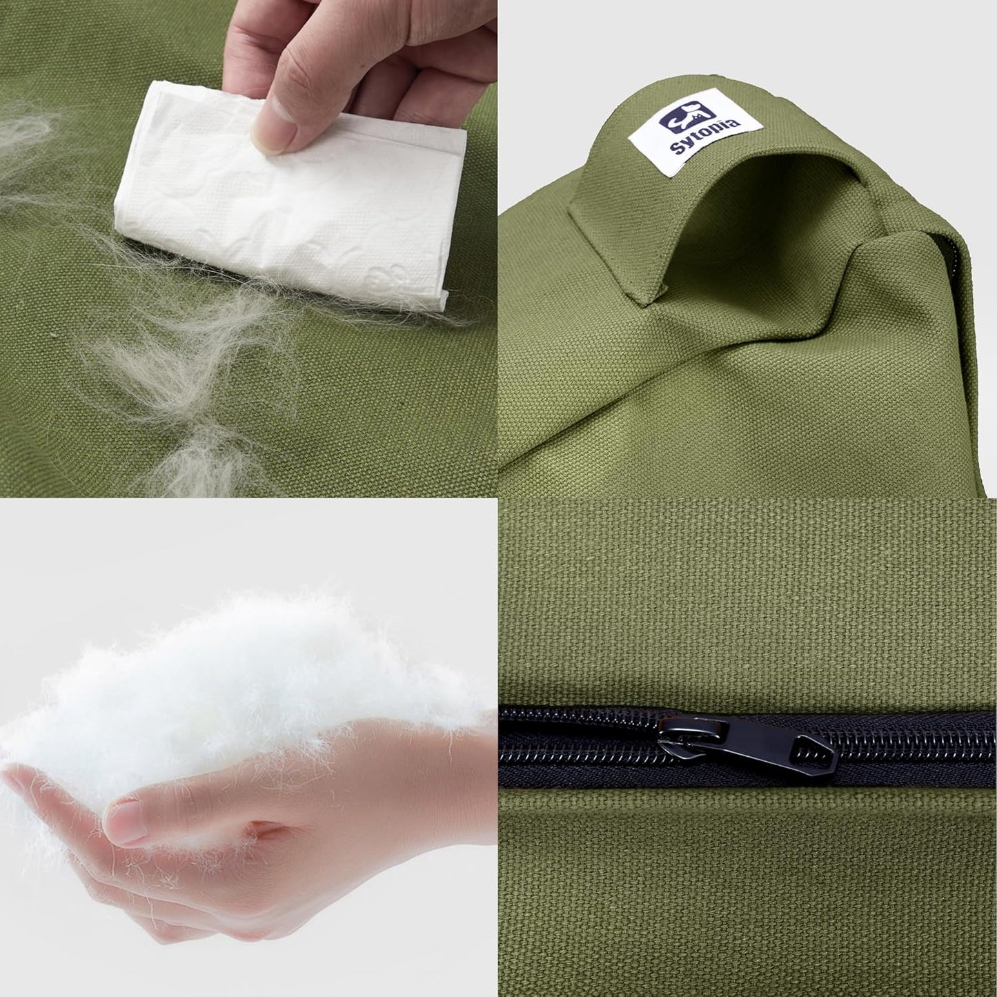 Sytopia 42-Inch Canvas Outdoor Dog Bed, Washable & Waterproof with Chew-Resistant Removable Cover, Ideal for Extra Large Dogs for Indoor, Outdoor, Crate, or Patio Use (Green)