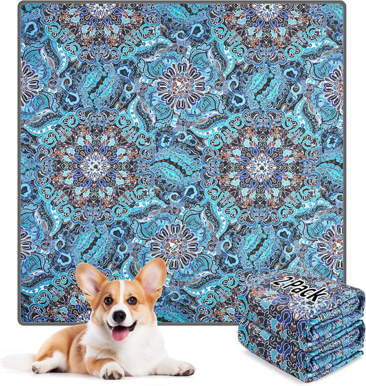 LOOBANI Washable Pee Pads for Dogs, 2 Pack Super Absorbent Reusable Puppy Pads Leakproof Dog Traning Pads, Waterproof Non-Slip Whelping Pad for Floor, Playpen, Crate, Couch-31 x36 (Green)