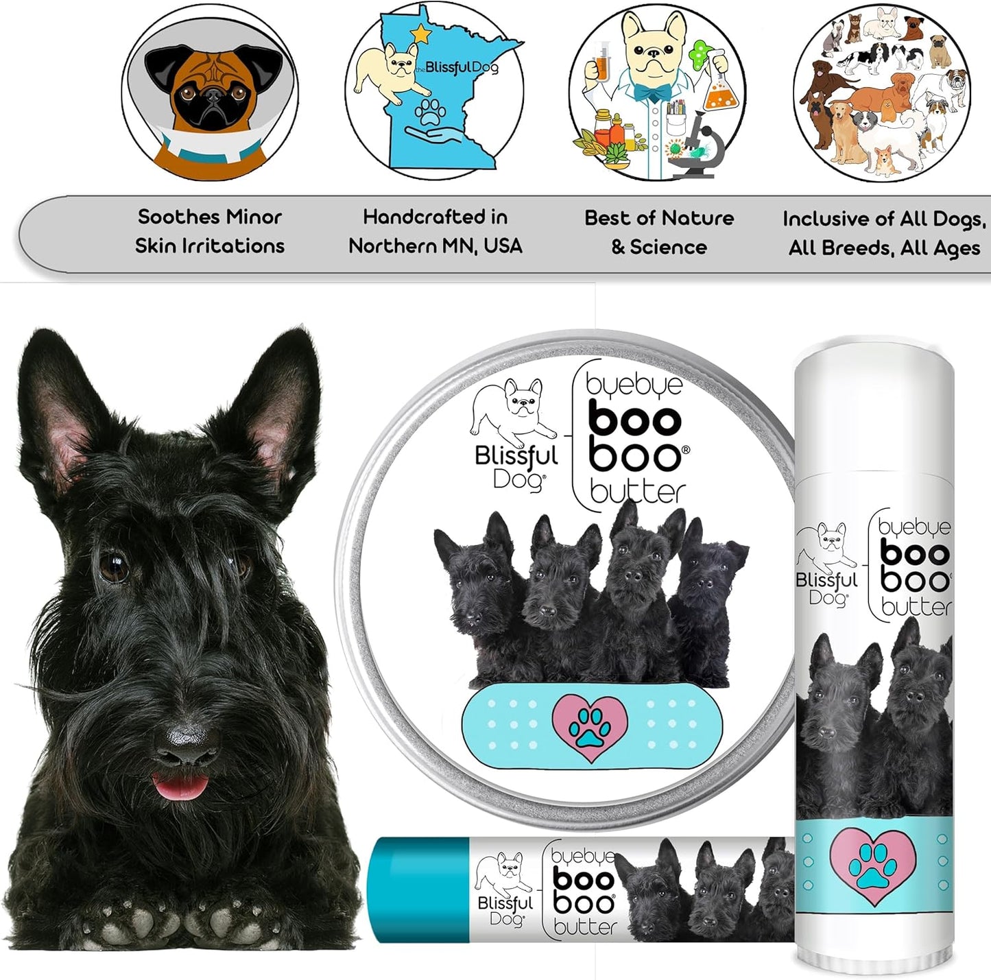 The Blissful Dog Scottish Terrier Boo Boo Butter, 16 Ounce