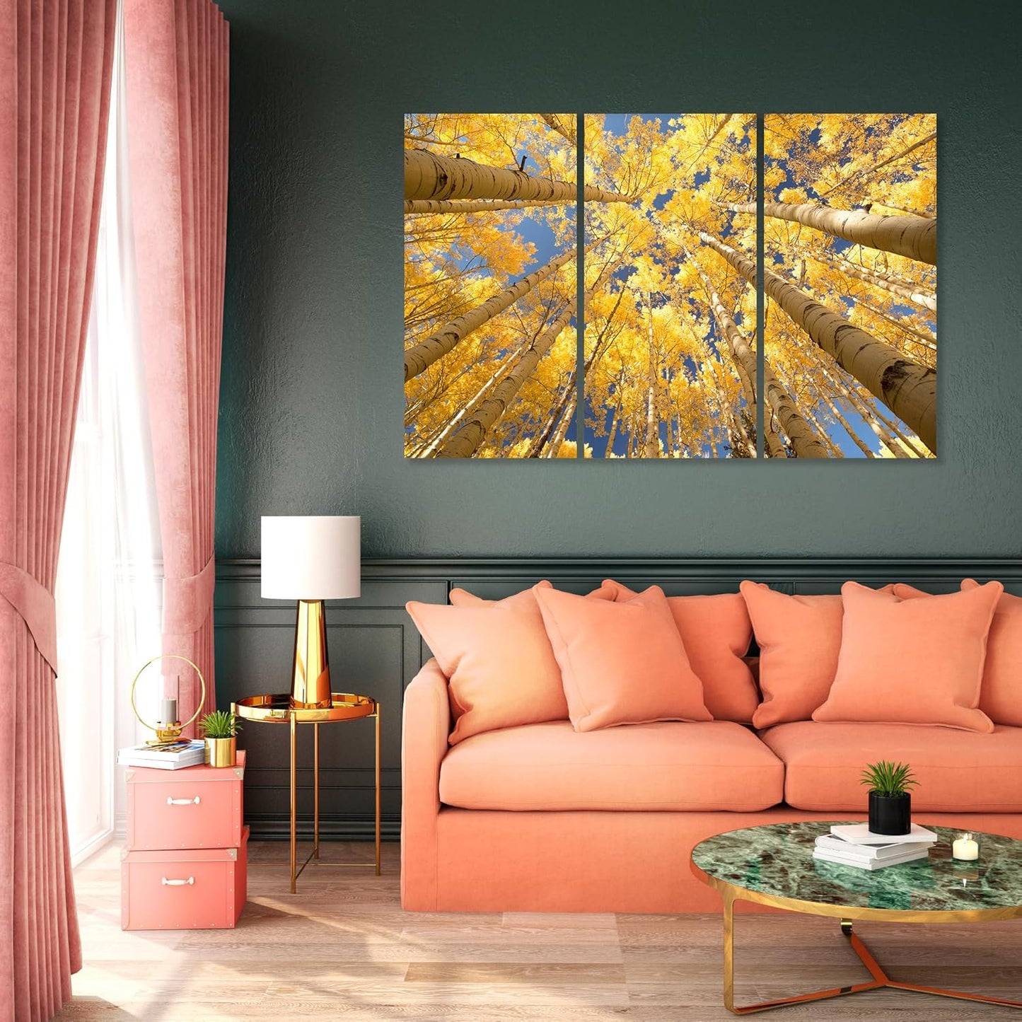 Nature Wall Art Prints - Ocean Forest Mountain Lake Canvas Landscapes - Small to Extra Large Living Room Bedroom Kitchen Bathroom Décor (Reaching for the Sky, 39L" x 59W" - 3 Panels)