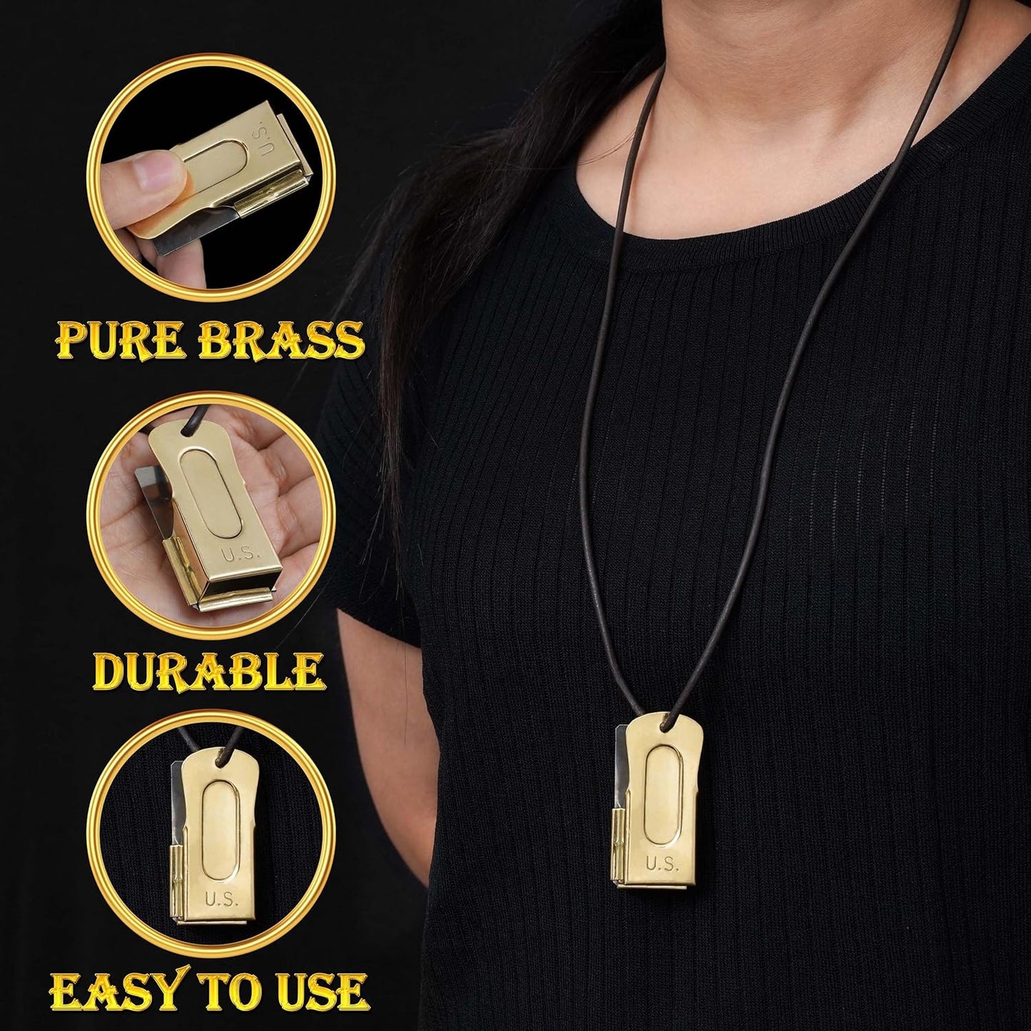 Mythrojan Brass and Steel Pet Training Clicker Puppy Dog Training Cricket Clicker U.S. Engraved WII Military Gear Metal Clicker