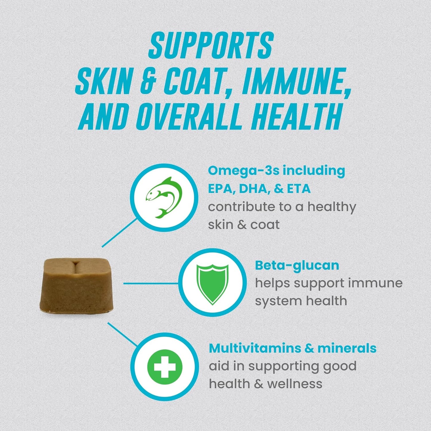 Nutramax Welactin Omega 3 Fish Oil for Dogs, Skin and Coat Health Supplement, Plus Immune and Overall Health, Premium Omega 3 Fatty Acids, Multivitamin For Dogs, Soft Chews, 60 Count