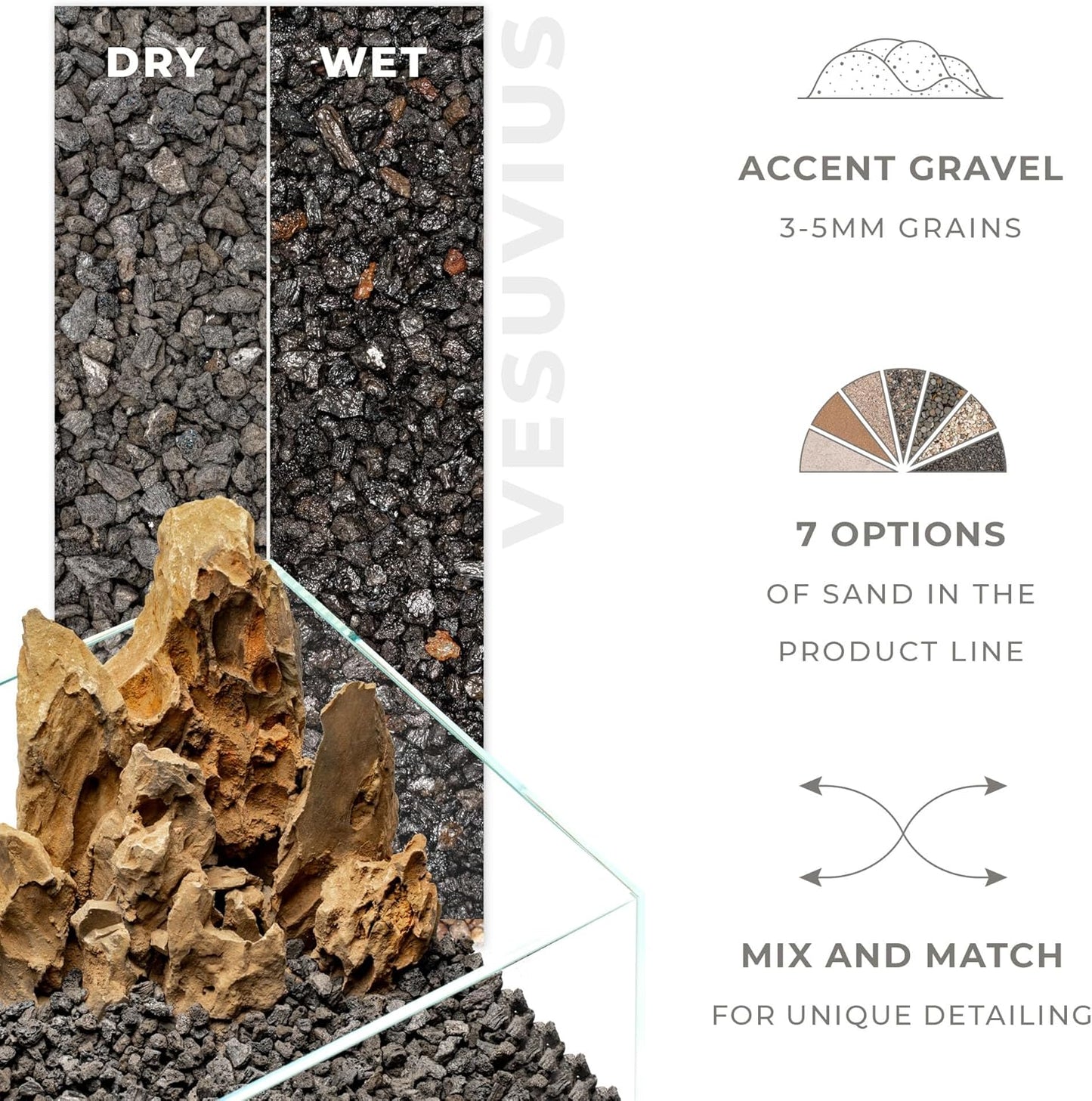Ultum Nature Systems Controsand Vesuvius Aquarium Gravel (8L) - Versatile Substrate for Planted & Shrimp Tanks